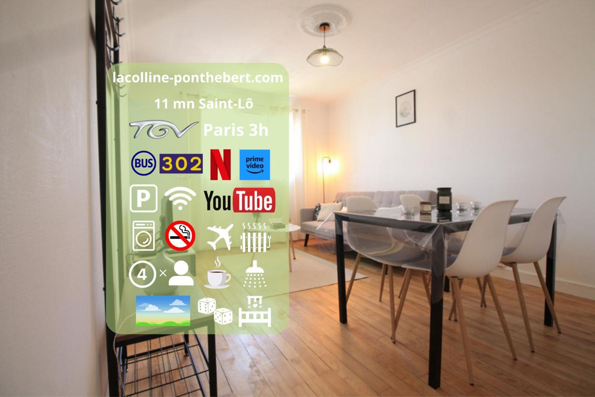 Lacolline-Ponthebert,Com - Appartement Entier Renove -Grand Parking Gratuit, Tout Equipe, Confortable, Netflix Et Amazon Prime Gratuits Et Illimites, Matelas Emma, Lave Linge, Vue Sur La Vallee, Rdc ภายนอก รูปภาพ